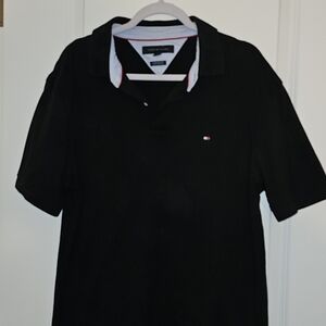 Tommy Hilfiger Men's Polo Shirt in Black with Logo